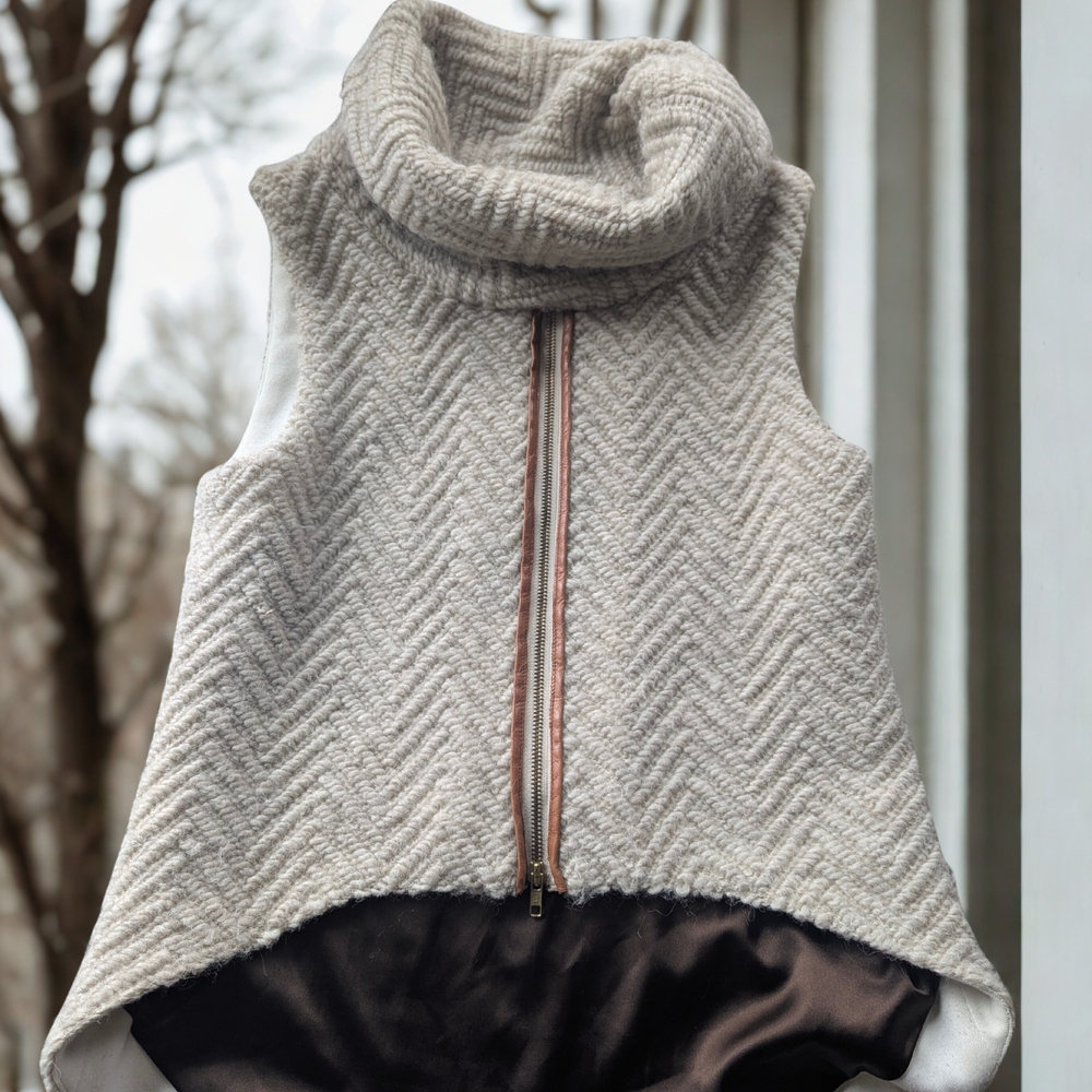 Wool + Alpaca Blend Turtleneck Sweater Vest